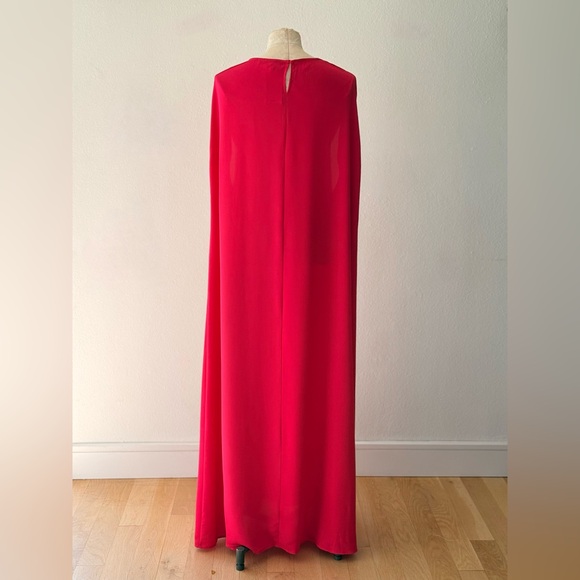 Mango Hot Pink Slit Cape Dress - Picture 3 of 9